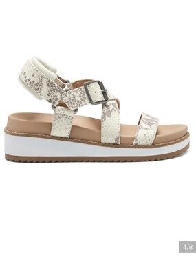 Lucky Brand Idenia Wedge Sandals Denia  snake-print w/leather straps. 7-37.5